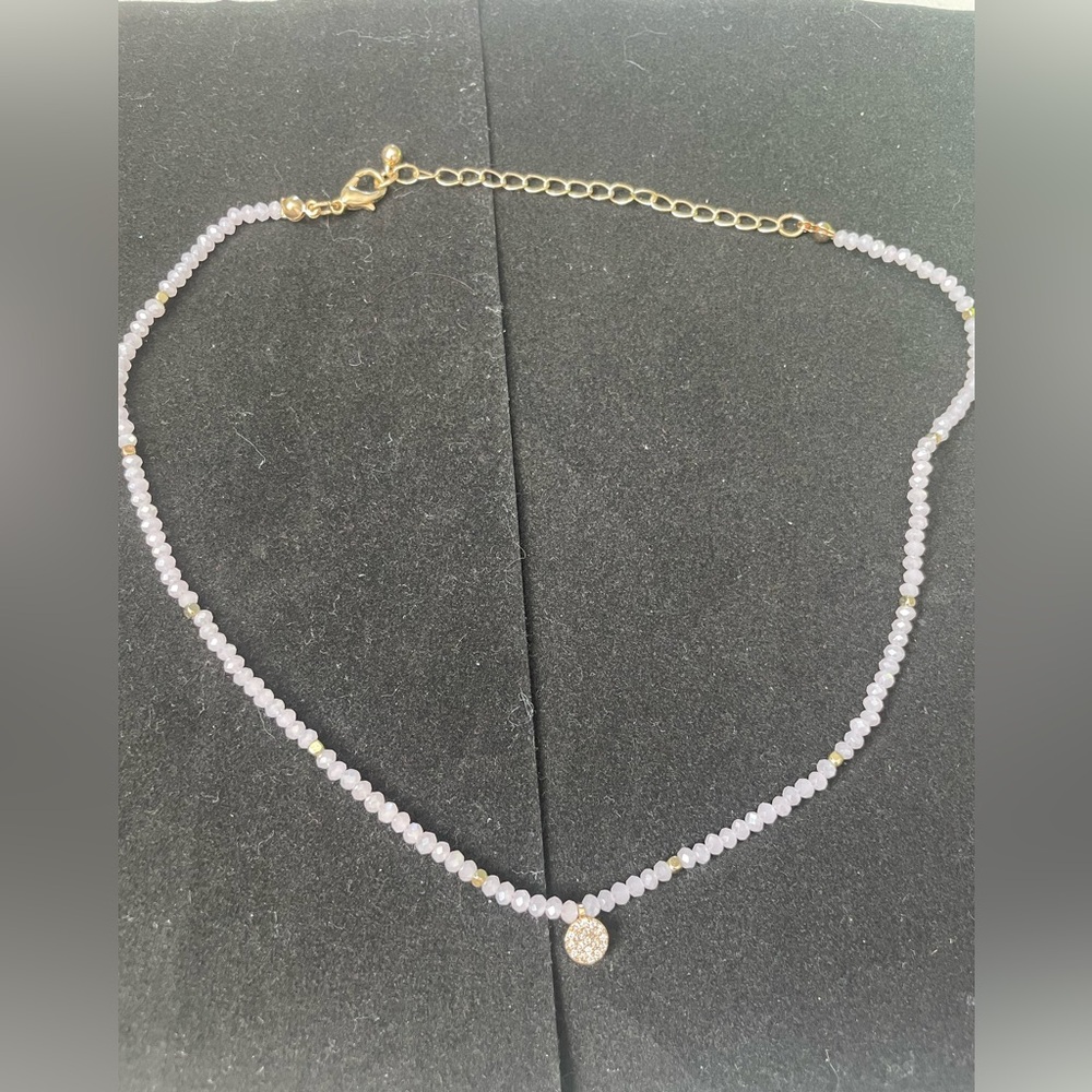 Soft purple color beaded necklace